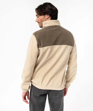 Sweat homme en maille polaire à col zippé vue3 - GEMO (HOMME) - GEMO