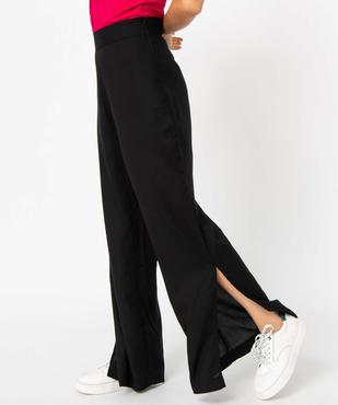Pantalon femme en toile fluide coupe ample fendu sur les côtés vue1 - GEMO(FEMME PAP) - GEMO