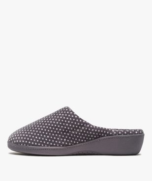 Chaussons femme mules en velours imprimé - Isotoner vue3 - ISOTONER - GEMO