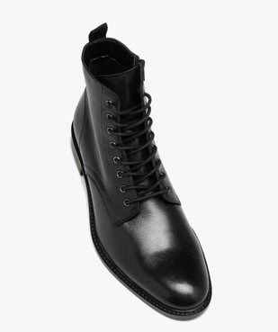 Boots homme en cuir uni bout amande  vue6 - TANEO - GEMO