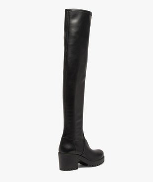 Bottes femme cuissardes unies à talon carré et semelle crantée vue4 - GEMO(URBAIN) - GEMO