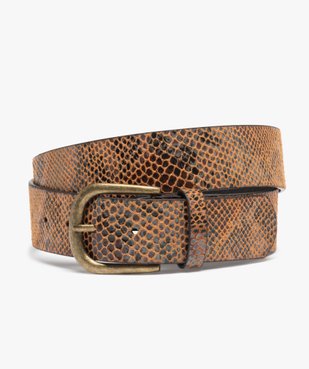 Ceinture femme en matière texturée avec boucle en métal vieilli vue1 - GEMO (ACCESS) - GEMO