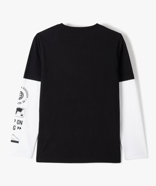 Tee-shirt garçon à manches longues effet 2-en-1 vue4 - GEMO (JUNIOR) - GEMO