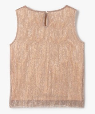 Débardeur fille en maille plissée pailletée vue3 - GEMO (JUNIOR) - GEMO