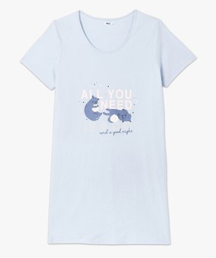 Chemise de nuit femme grande taille à manches courtes avec motifs vue4 - GEMO(HOMWR FEM) - GEMO