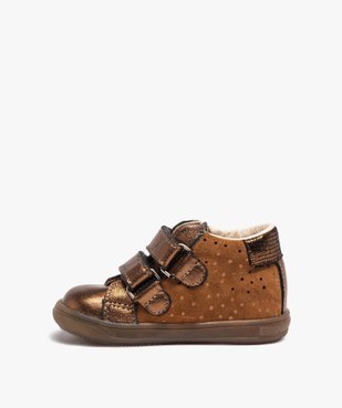 Chaussures de marche bébé dessus cuir brillant - Bopy vue3 - BOPY - GEMO