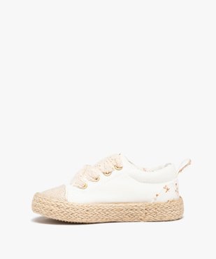 Baskets bébé fille dessus en toile et semelle en corde vue3 - GEMO 4G BEBE - GEMO
