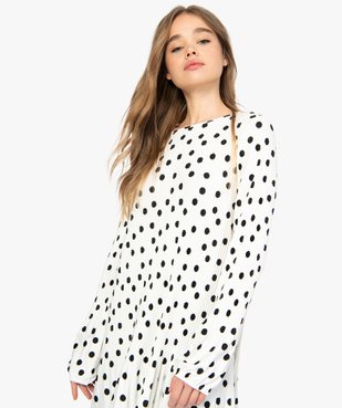 Robe femme en maille plissée à motifs vue2 - GEMO(FEMME PAP) - GEMO