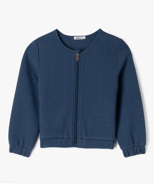 Sweat zippé en maille fantaisie fille vue1 - GEMO (ENFANT) - GEMO