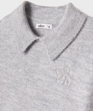 Pull à col chemise en maille chinée fille vue2 - GEMO (ENFANT) - GEMO