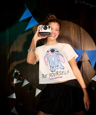 Tee-shirt manches courtes motif Stitch fille - Disney vue4 - LILO & STITCH - GEMO