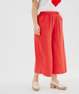Pantacourt large en Lyocell et viscose femme grande taille vue1 - GEMO (G TAILLE) - GEMO