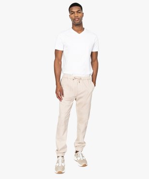 Pantalon homme en toile avec taille et bas élastiqué vue5 - GEMO (HOMME) - GEMO