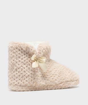 Chaussons montants en fourrure imitation et paillettes femme vue4 - GEMO 4G FEMME - GEMO