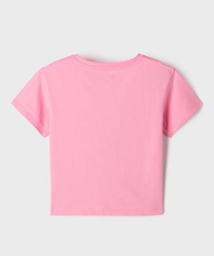 Tee-shirt manches courtes avec motif estival fille vue4 - GEMO 4G FILLE - GEMO