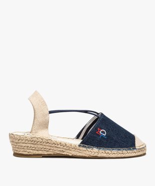 Sandales femme en toile à talon compensé – Terre de Marins vue1 - TERRE DE MARINS - GEMO