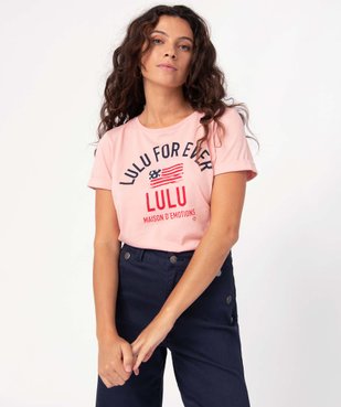 Tee-shirt femme avec inscription - LuluCastagnette vue1 - LULUCASTAGNETTE - GEMO
