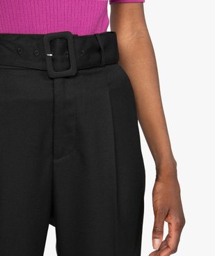 Pantalon femme en toile coupe carotte vue2 - GEMO(FEMME PAP) - GEMO