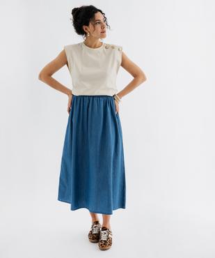 Tee-shirt sans manches avec boutons fantaisie sur l’épaule femme vue4 - GEMO 4G FEMME - GEMO