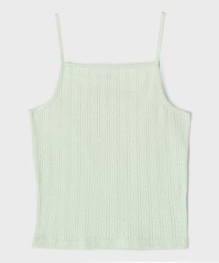 Débardeur à fines bretelles en maille pointelle fille vue1 - GEMO 4G FILLE - GEMO