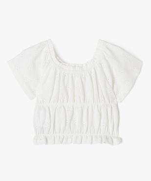 Blouse à manches courtes ajourée à finitions froncées fille vue4 - GEMO (ENFANT) - GEMO