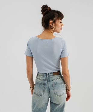 Body à manches courtes en maille côtelée femme vue3 - GEMO 4G FEMME - GEMO