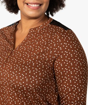 Tee-shirt femme imprimé col V et dos dentelle vue2 - GEMO C4G GT - GEMO