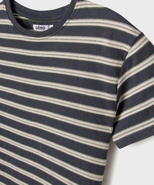 Tee-shirt manches courtes à rayures brodées garçon vue2 - GEMO (ENFANT) - GEMO