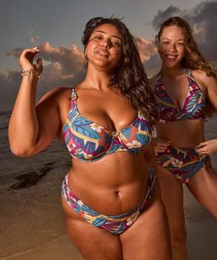 Haut de maillot de bain emboîtant à armatures imprimé femme grande taille vue1 - GEMO (PLAGE) - GEMO