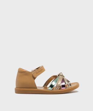 Sandales métallisées à talon fermé fille - Berlingot by Pom d'Api vue1 - BERLINGOT BY POM D'API (M) - GEMO