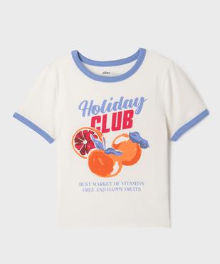Tee-shirt manches courtes à motif vintage fille vue2 - GEMO 4G FILLE - GEMO