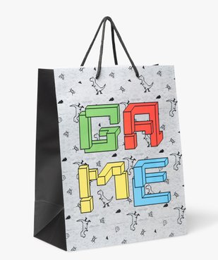 Sac cadeau imprimé jeux vidéo à l'encre végétale vue1 - GEMO 4G GARCON - GEMO
