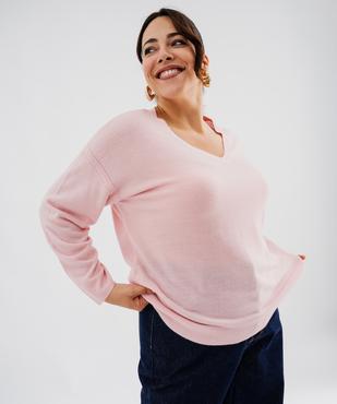 Pull fin à col V femme grande taille vue1 - GEMO (G TAILLE) - GEMO