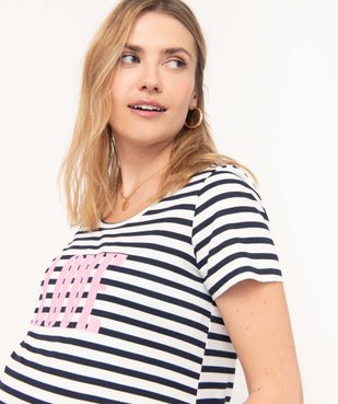 Tee-shirt de grossesse imprimé à manches courtes vue2 - GEMO (MATER) - GEMO