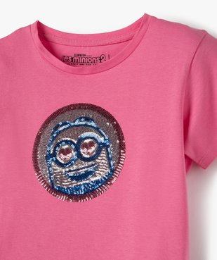 Tee-shirt fille avec motif en sequins brodés – Les Minions 2 vue2 - NBCUNIVERSAL - GEMO