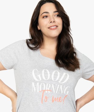 Chemise de nuit femme à manches courtes avec motif vue2 - GEMO(HOMWR FEM) - GEMO