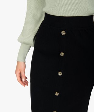 Jupe femme longueur midi coupe droite en maille côtelée vue2 - GEMO(FEMME PAP) - GEMO