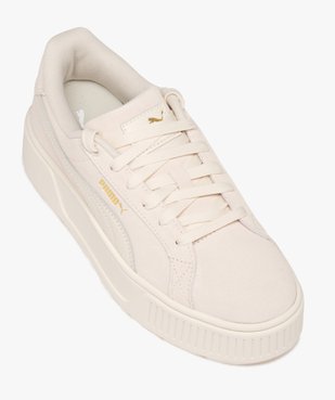 Baskets femme unies en cuir suédé avec semelle épaisse - Puma vue5 - PUMA - GEMO