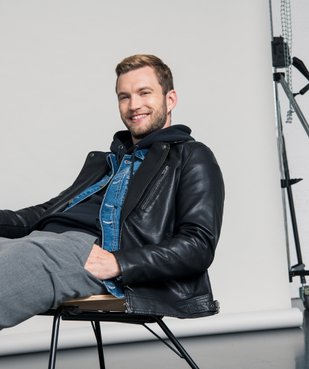 Blouson homme look motard imitation cuir vue6 - GEMO (HOMME) - GEMO