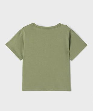 Tee-shirt manches courtes coupe large avec motif sur le buste fille vue4 - GEMO 4G FILLE - GEMO