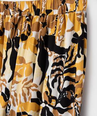 Pantalon large en viscose avec taille élastique fille vue6 - GEMO 4G FILLE - GEMO