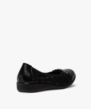 Ballerines femme extra souples en cuir détails vernis vue4 - GEMO(URBAIN) - GEMO