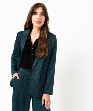 Veste blazer femme imprimée en matière satinée vue2 - GEMO(FEMME PAP) - GEMO