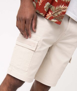 Bermuda homme coupe cargo à taille élastiquée vue6 - GEMO (HOMME) - GEMO