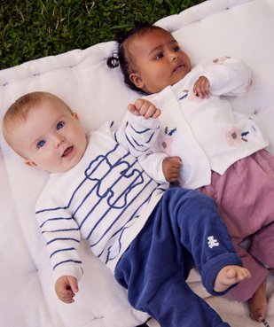 Gilet en maille douce et fleurie bébé fille - LuluCastagnette vue5 - LULUCASTAGNETTE - GEMO