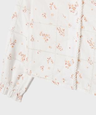 Blouse manches longues en voile ajouré et fleuri fille vue3 - GEMO (ENFANT) - GEMO