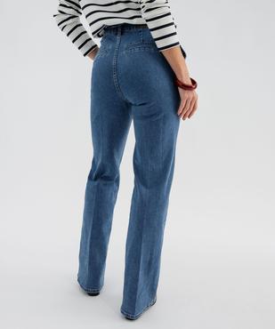 Jean Flare en denim extensible à effet pont femme - LuluCastagnette vue4 - LULU CASTAGNETTE GEMO FOR GOOD - GEMO