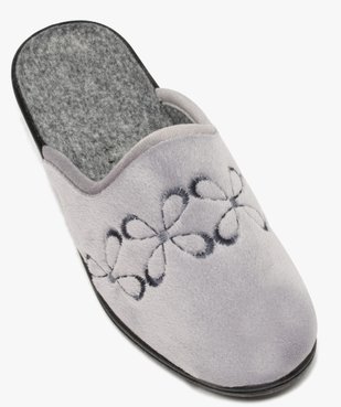 Chaussons pour femme mules dessus velours brodé vue5 - GEMO(HOMWR FEM) - GEMO