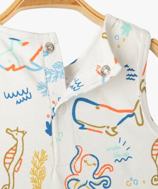 Combishort bébé sans manches imprimé animaux marins vue4 - GEMO(BEBE DEBT) - GEMO