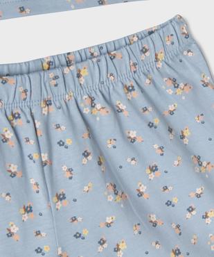 Pyjashort en jersey de coton à motifs fleuris fille vue3 - GEMO 4G FILLE - GEMO